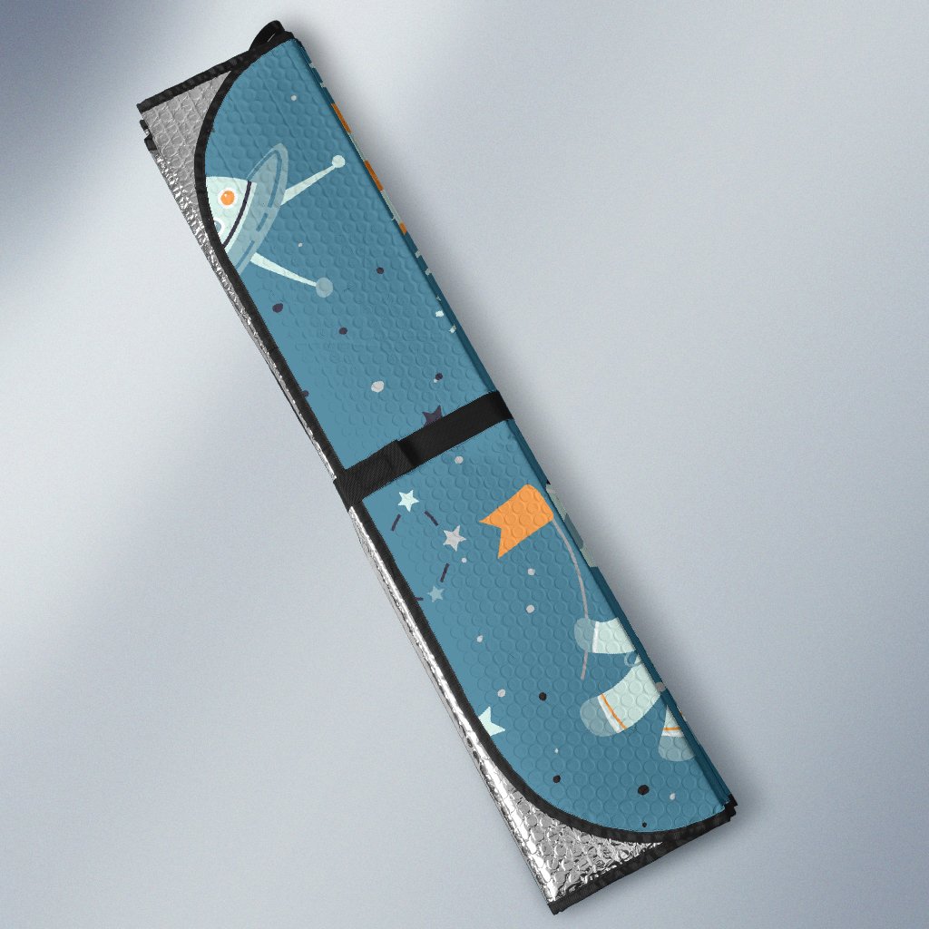 Space Astronaut Pattern Print Car Sun Shade-grizzshop
