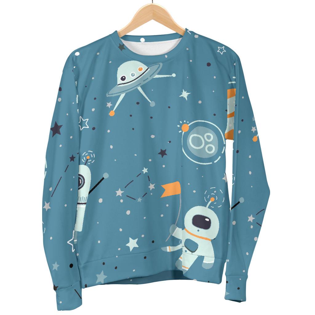 Space Astronaut Pattern Print Women's Sweatshirt-grizzshop