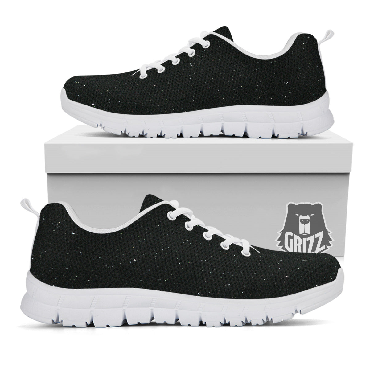 Space Black Print White Sneaker-grizzshop