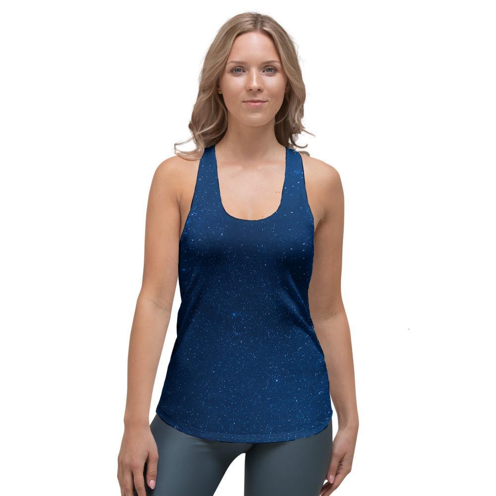 Space Blue Galaxy Women's Racerback Tank Top-grizzshop