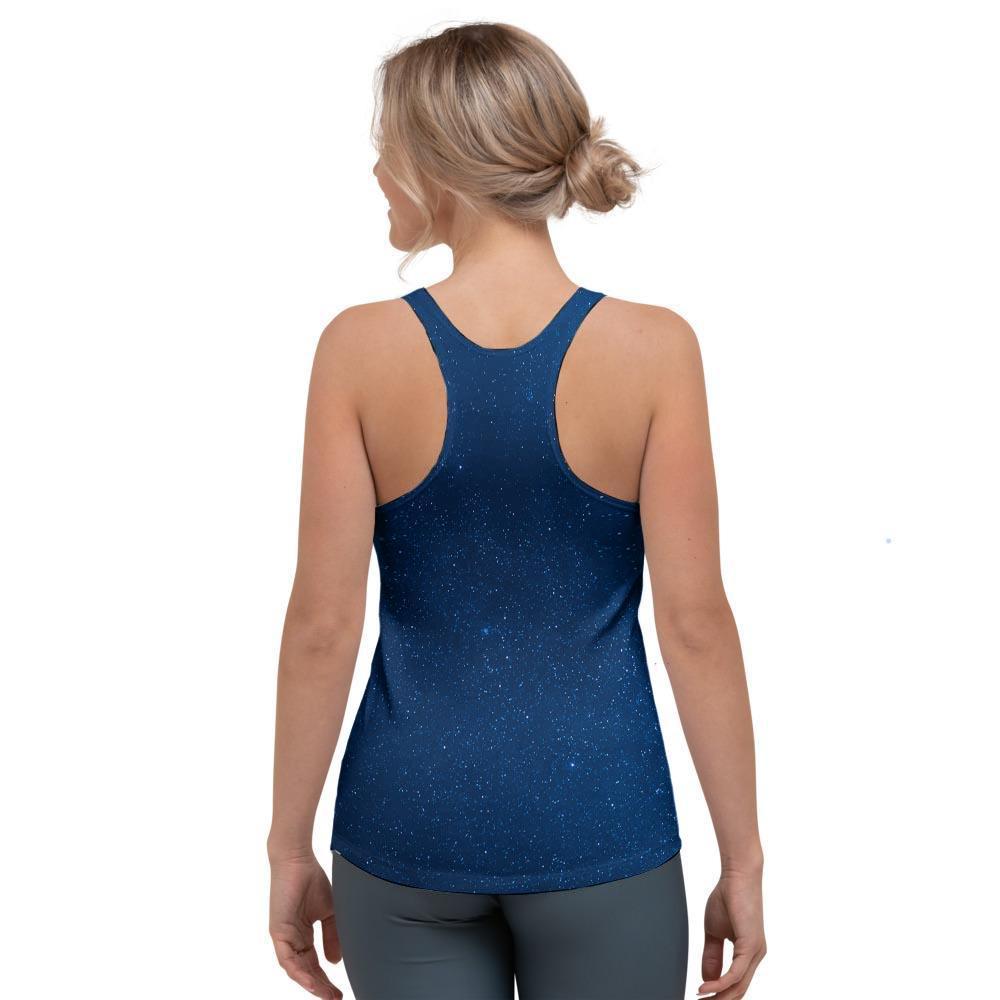 Space Blue Galaxy Women's Racerback Tank Top-grizzshop