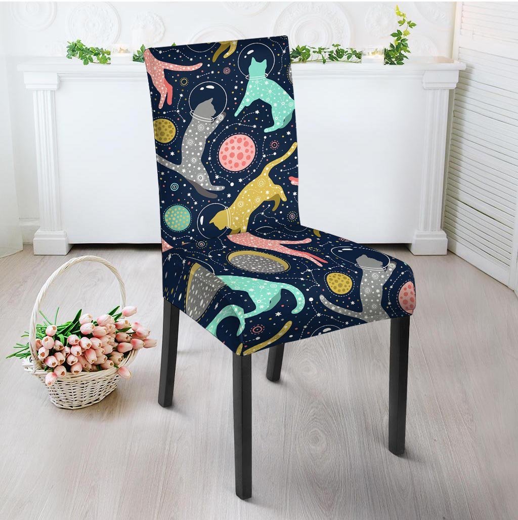 Space Cat Print Chair Cover-grizzshop