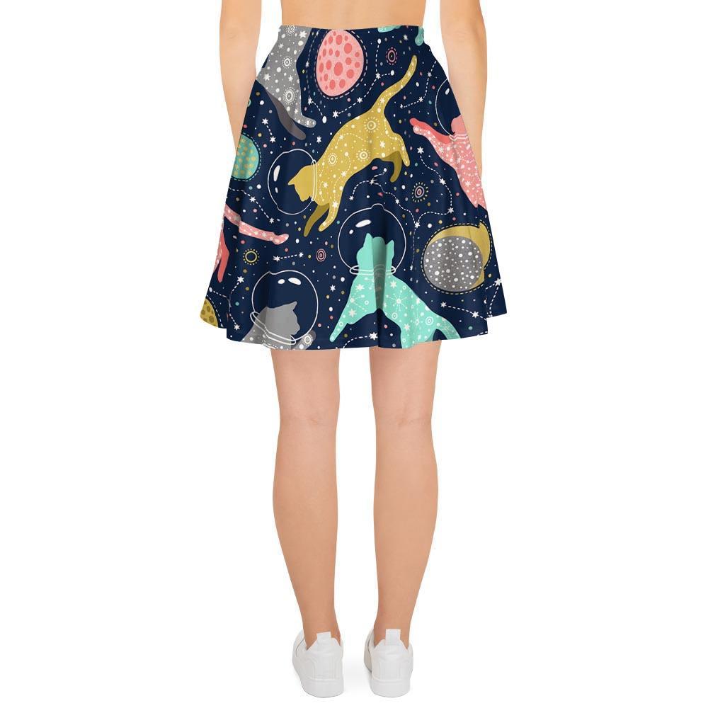 Space Cat Print Women's Skirt-grizzshop