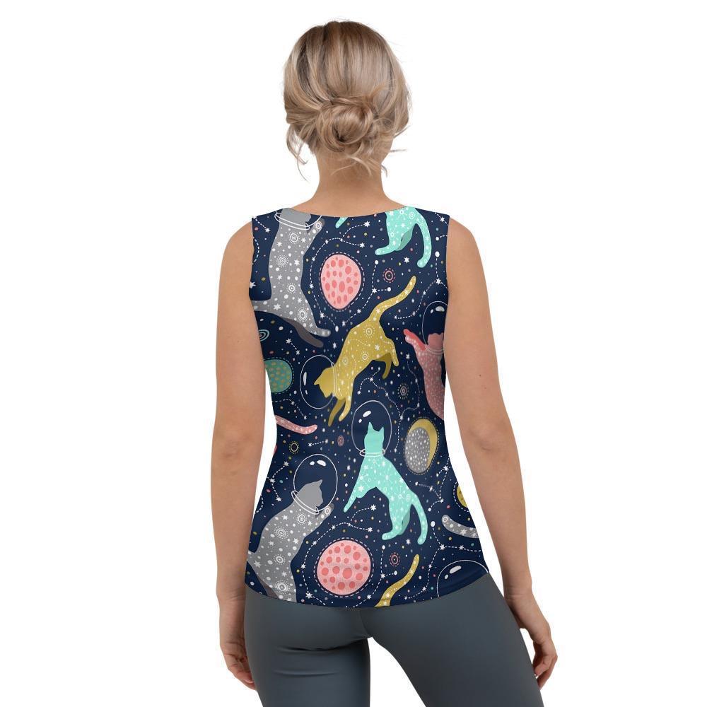 Space Cat Print Women's Tank Top-grizzshop