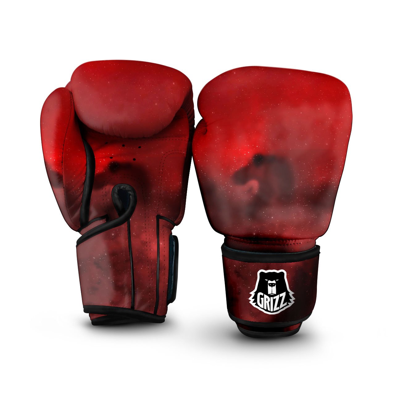 Space Cloud Red Galaxy Print Boxing Gloves-grizzshop