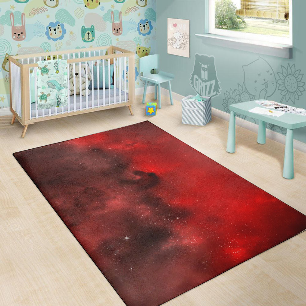 Space Cloud Red Galaxy Print Floor Mat-grizzshop