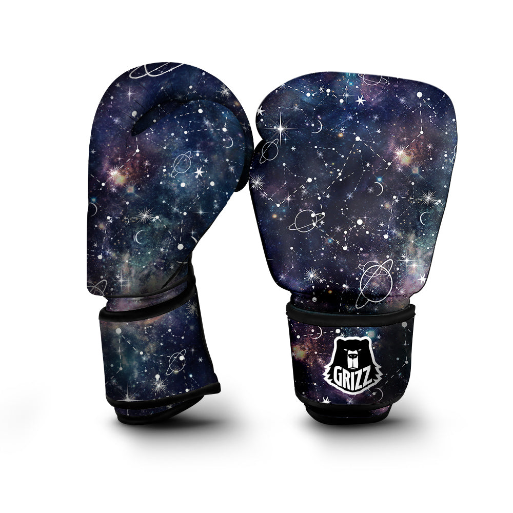 Space Constellation Galaxy Print Boxing Gloves-grizzshop