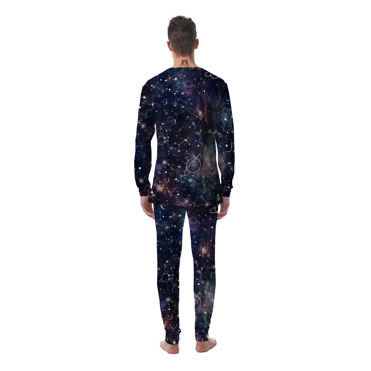 Space Constellation Galaxy Print Men's Pajamas-grizzshop