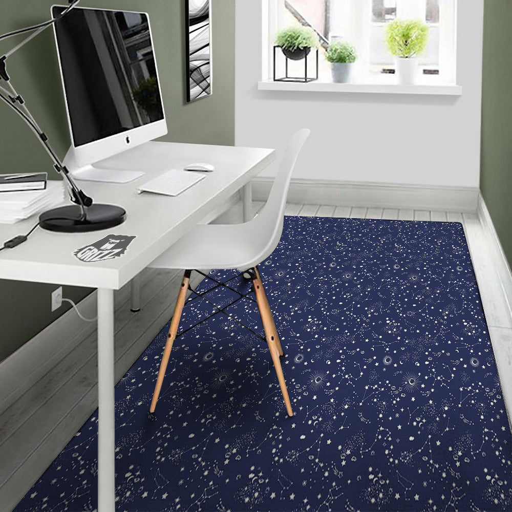 Space Constellation Print Pattern Floor Mat-grizzshop