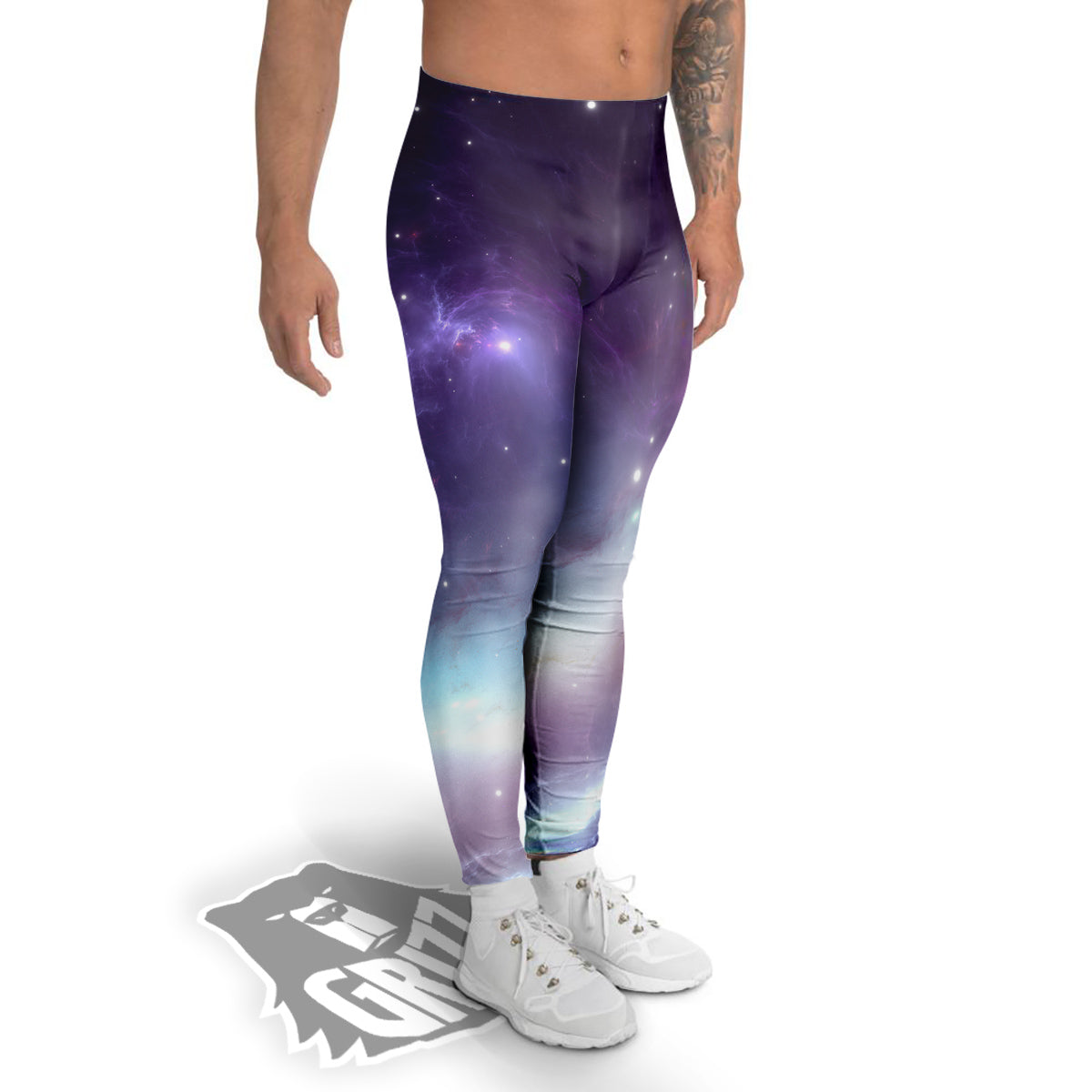 Space Cosmic Print Men's Leggings-grizzshop