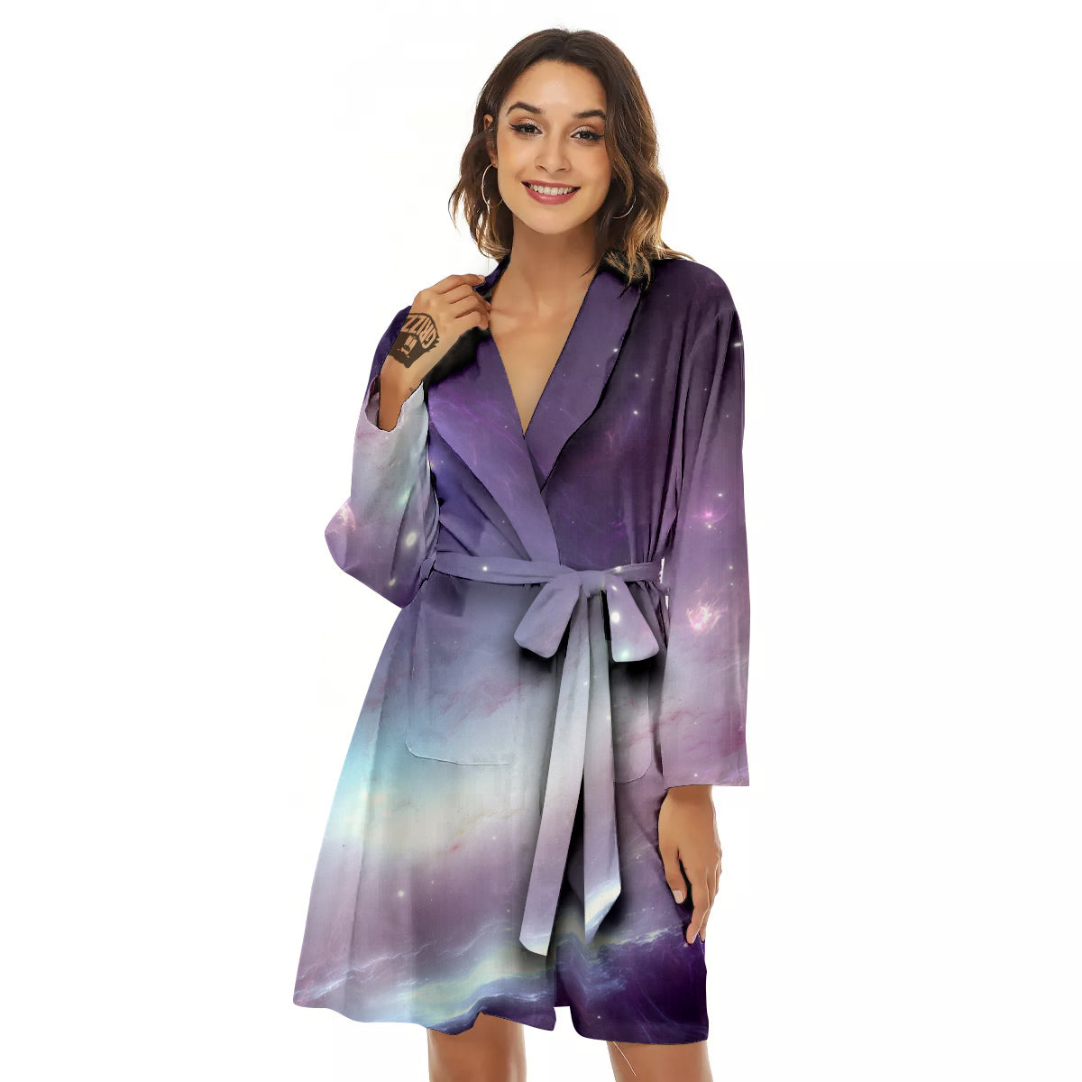Space Cosmic Print Women's Robe-grizzshop