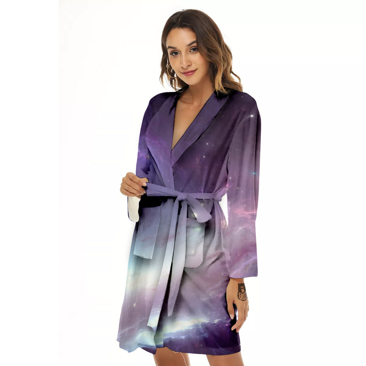 Space Cosmic Print Women's Robe-grizzshop