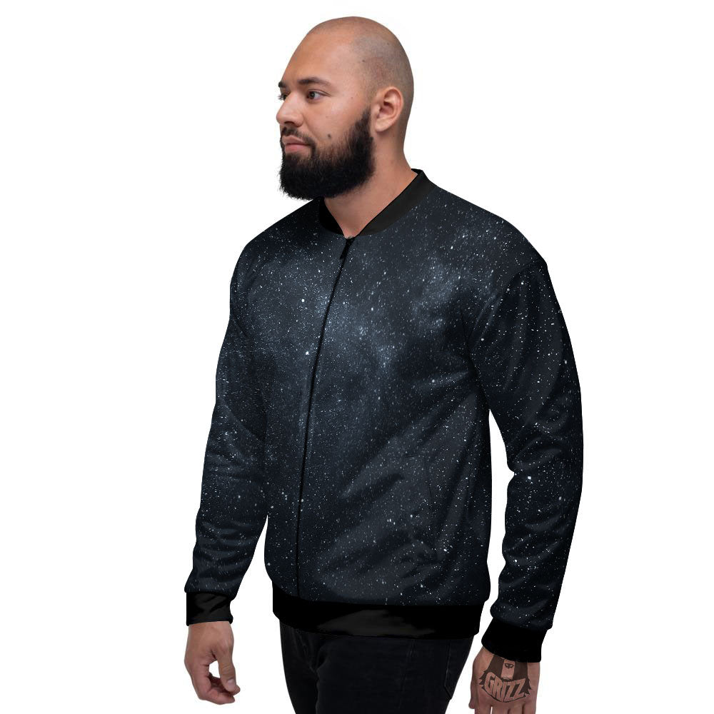 Space Dark Print Men's Bomber Jacket-grizzshop