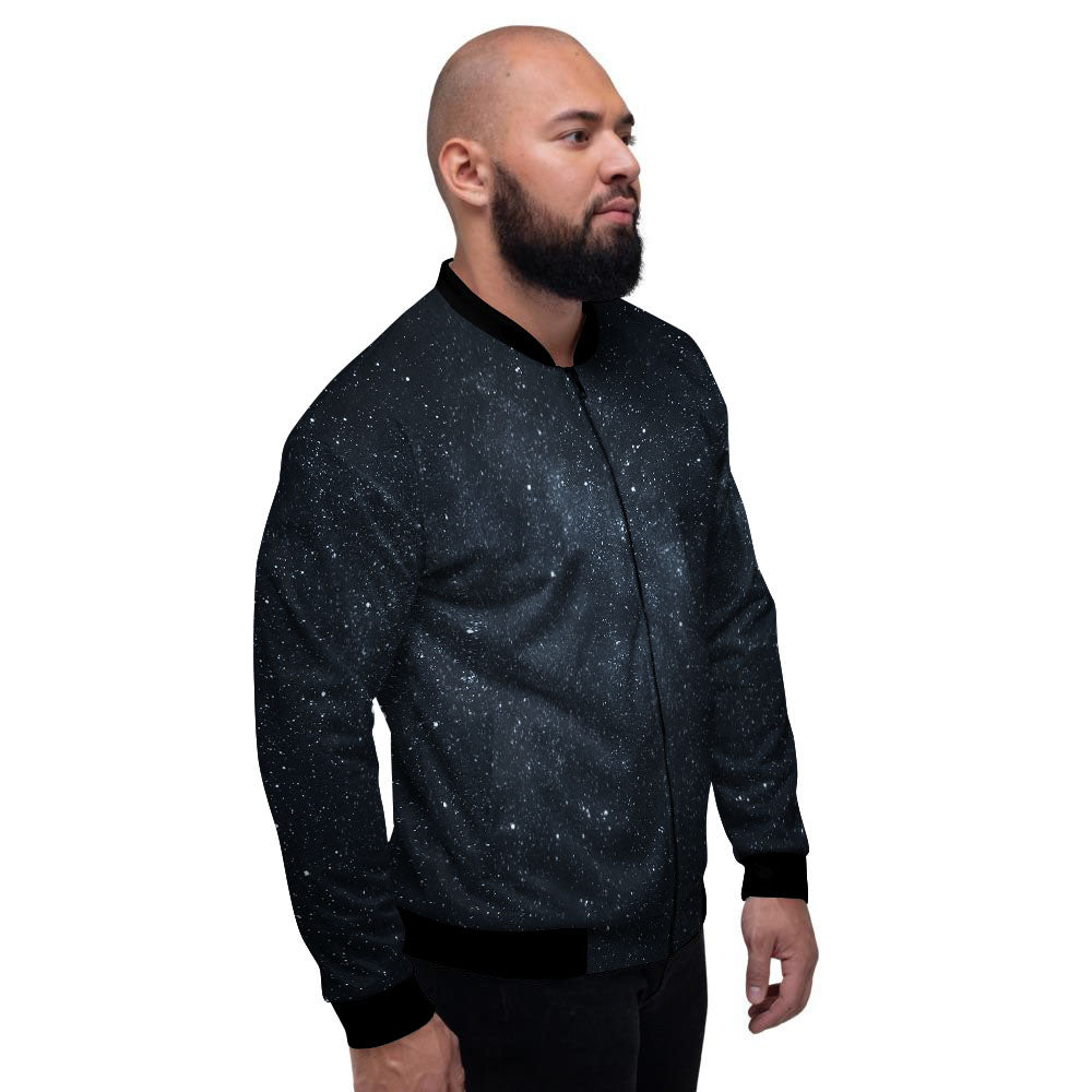Space Dark Print Men's Bomber Jacket-grizzshop