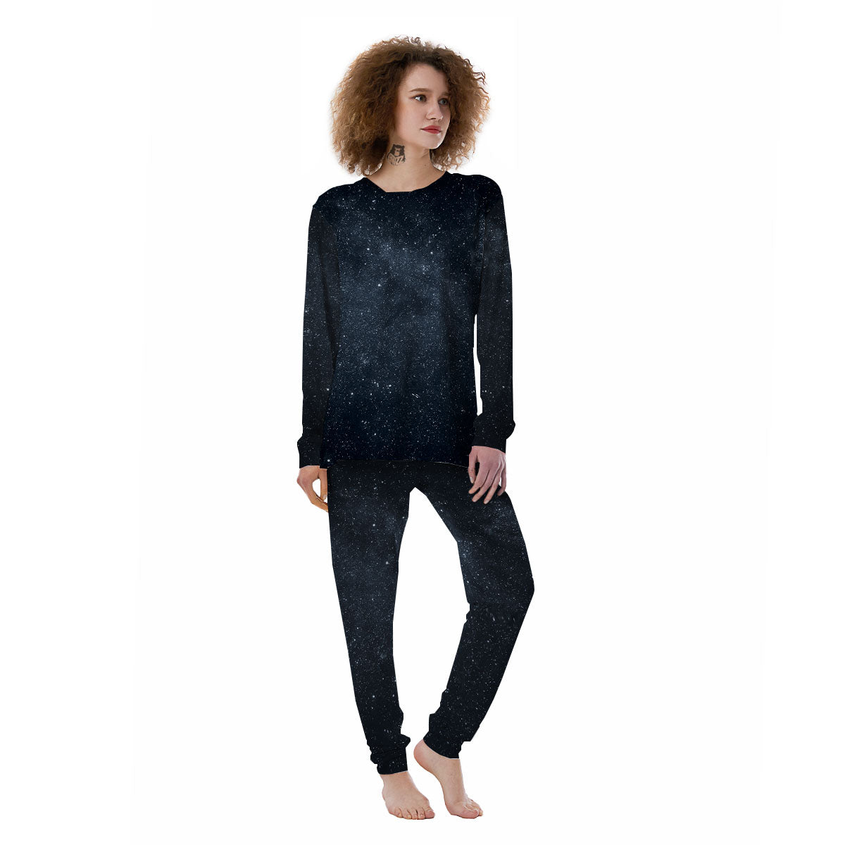 Space Dark Print Women's Pajamas-grizzshop