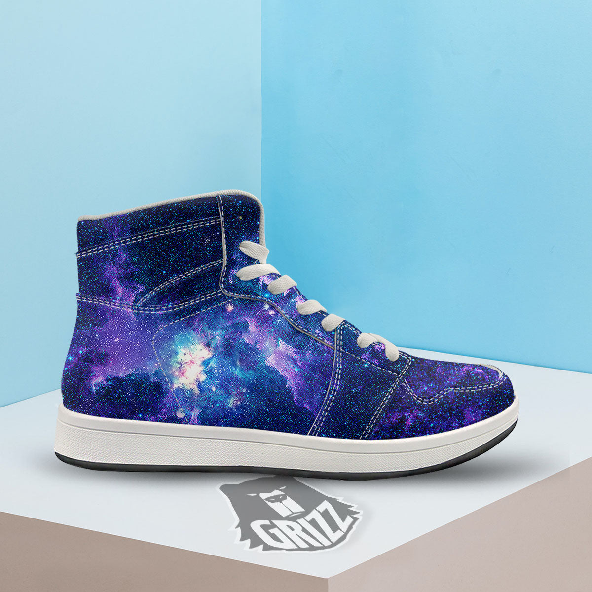 Space Deep Print High Top Sneakers-grizzshop
