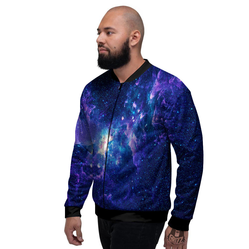 Space Deep Print Men's Bomber Jacket-grizzshop