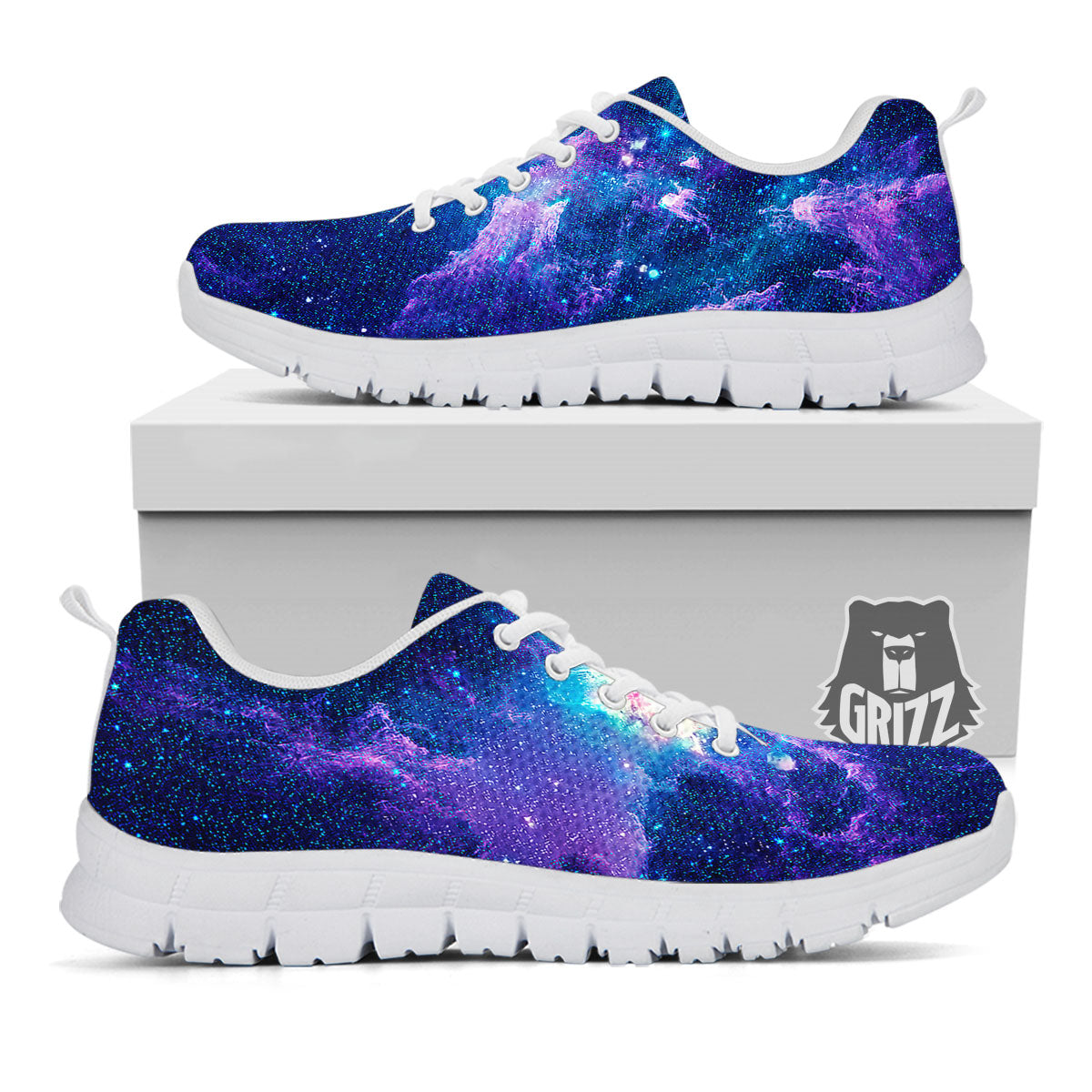 Space Deep Print White Sneaker-grizzshop