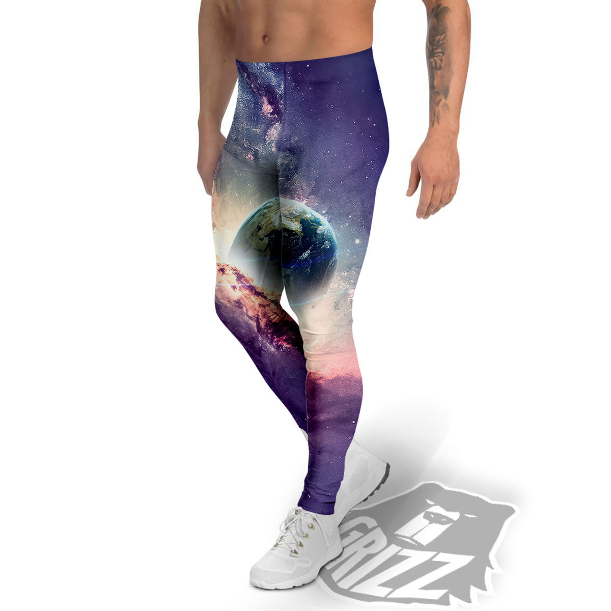 Space Endless Print Men's Leggings-grizzshop