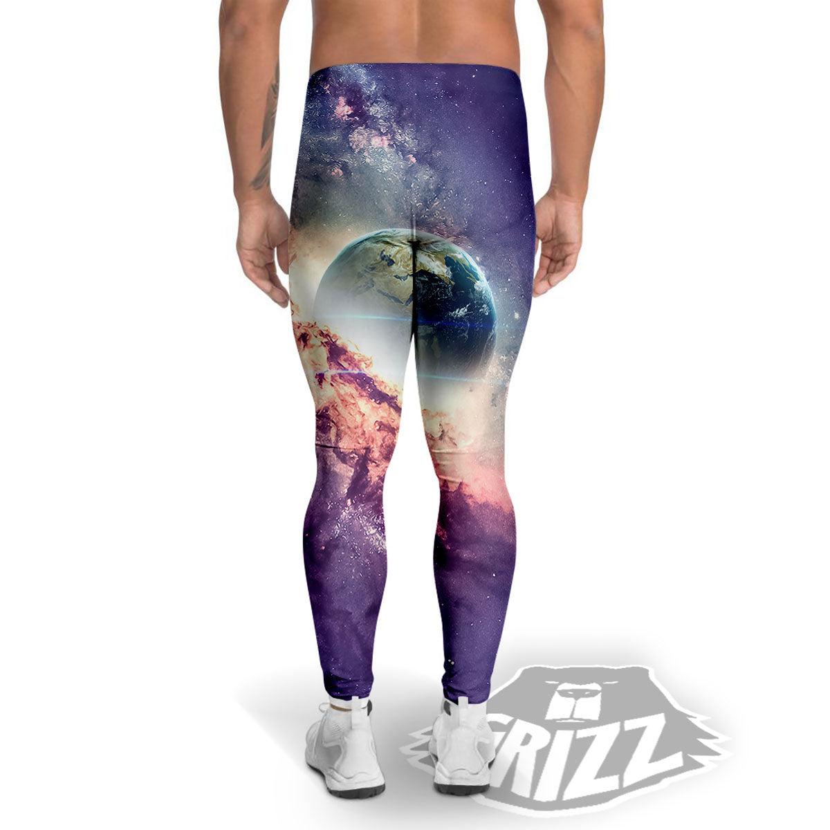 Space Endless Print Men's Leggings-grizzshop