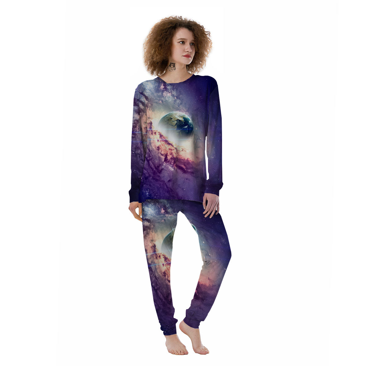 Space Endless Print Women's Pajamas-grizzshop