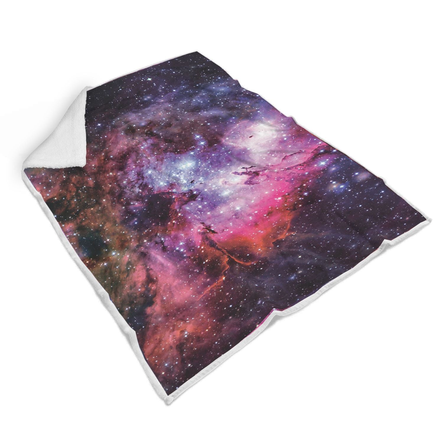 Space Galaxy Purple Stardust Print Throw Blanket-grizzshop