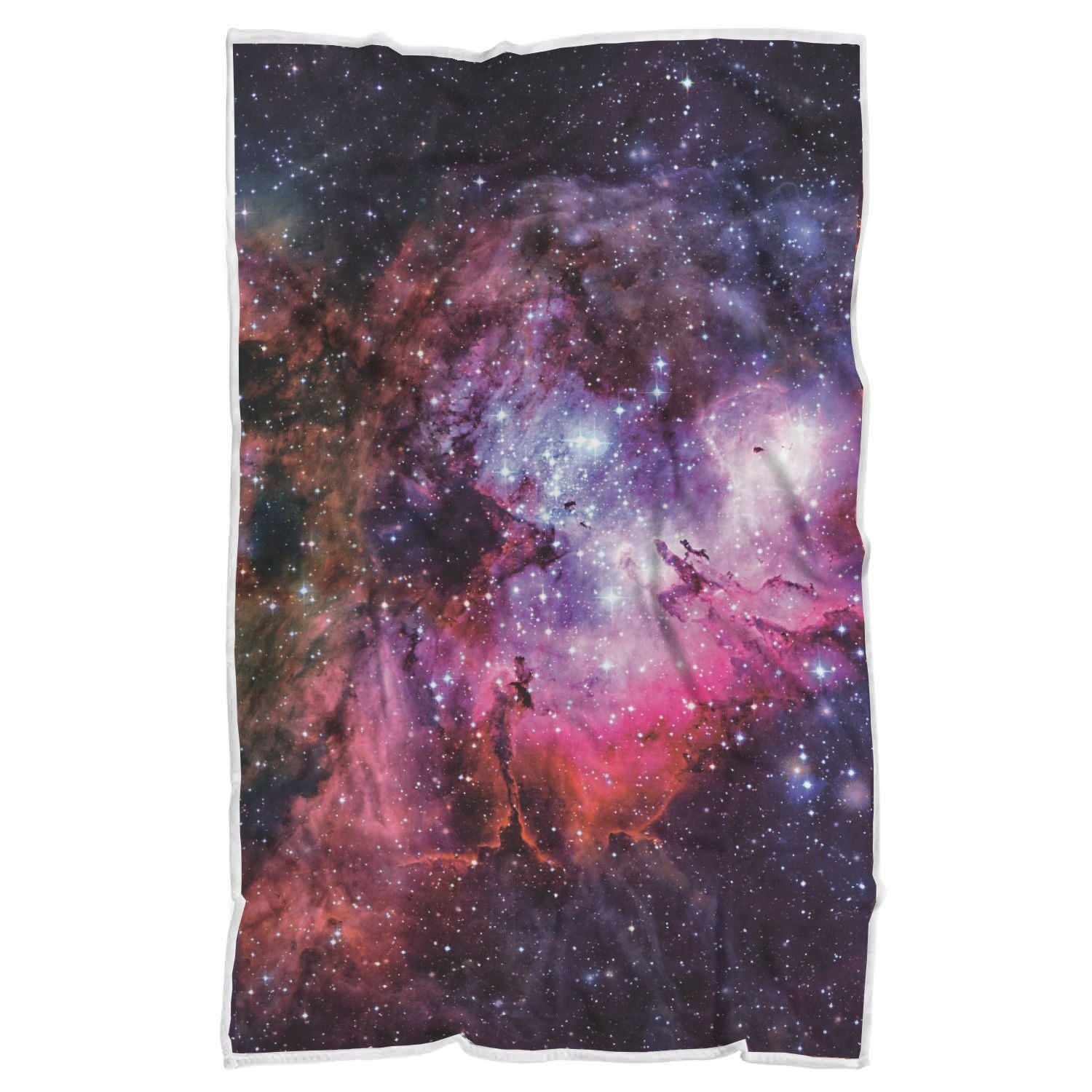 Space Galaxy Purple Stardust Print Throw Blanket-grizzshop