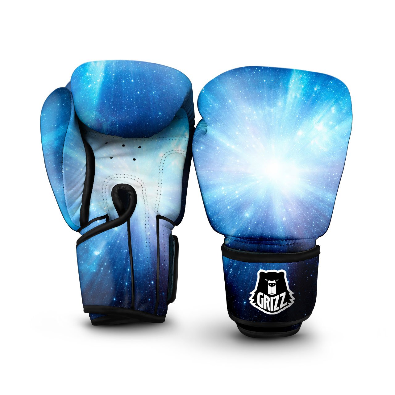 Space Light Blue Print Boxing Gloves-grizzshop