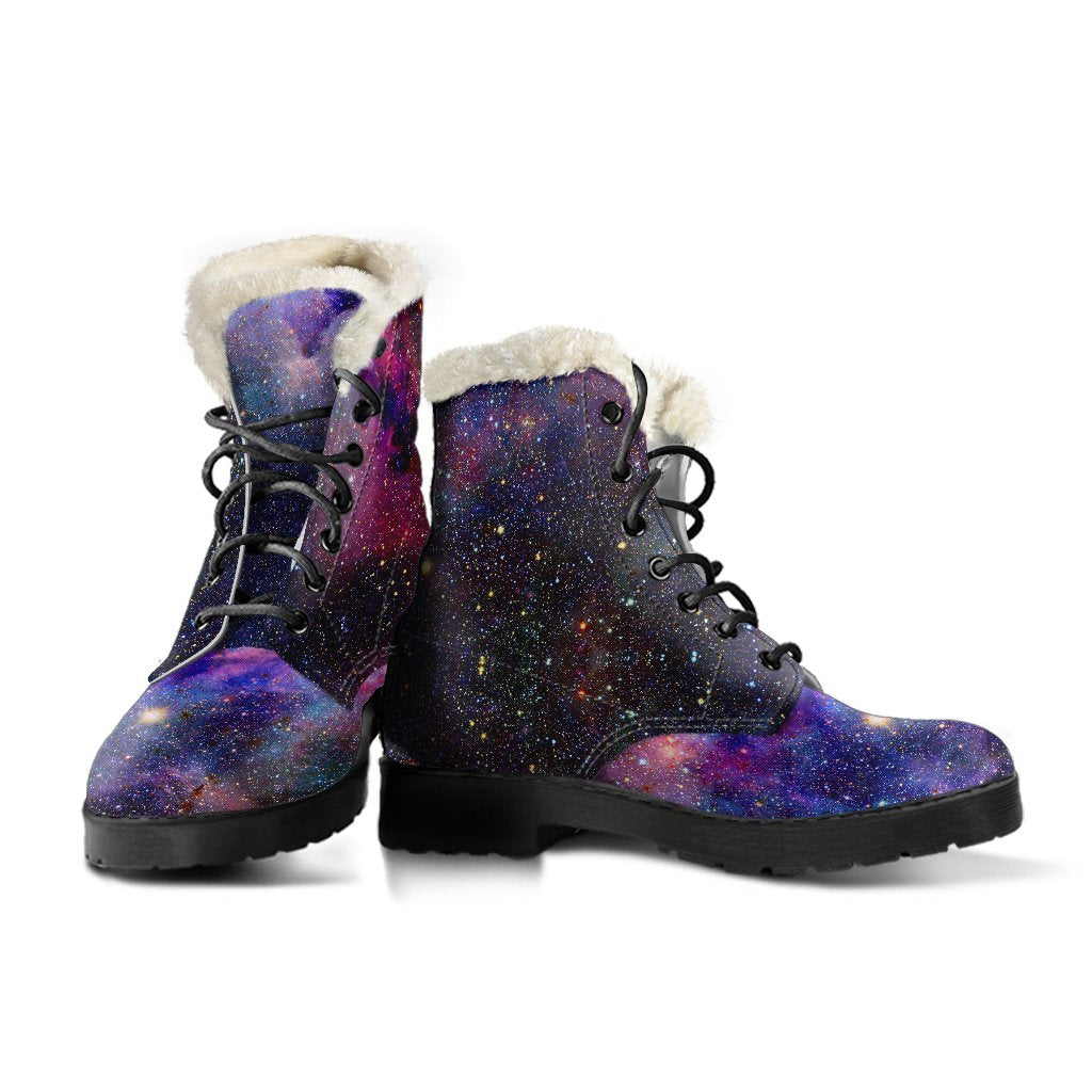 Space Milky Way Galaxy Print Comfy Winter Boots-grizzshop