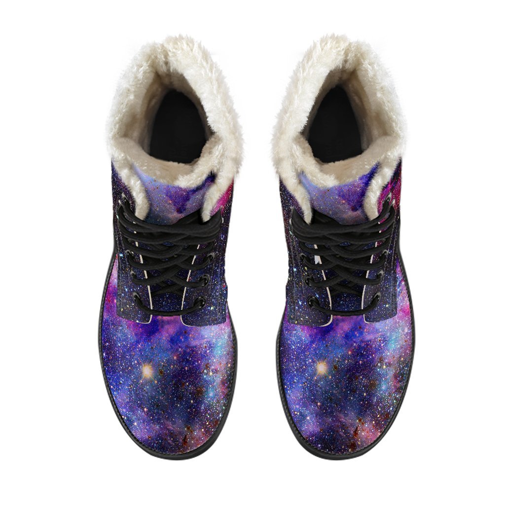 Space Milky Way Galaxy Print Comfy Winter Boots-grizzshop
