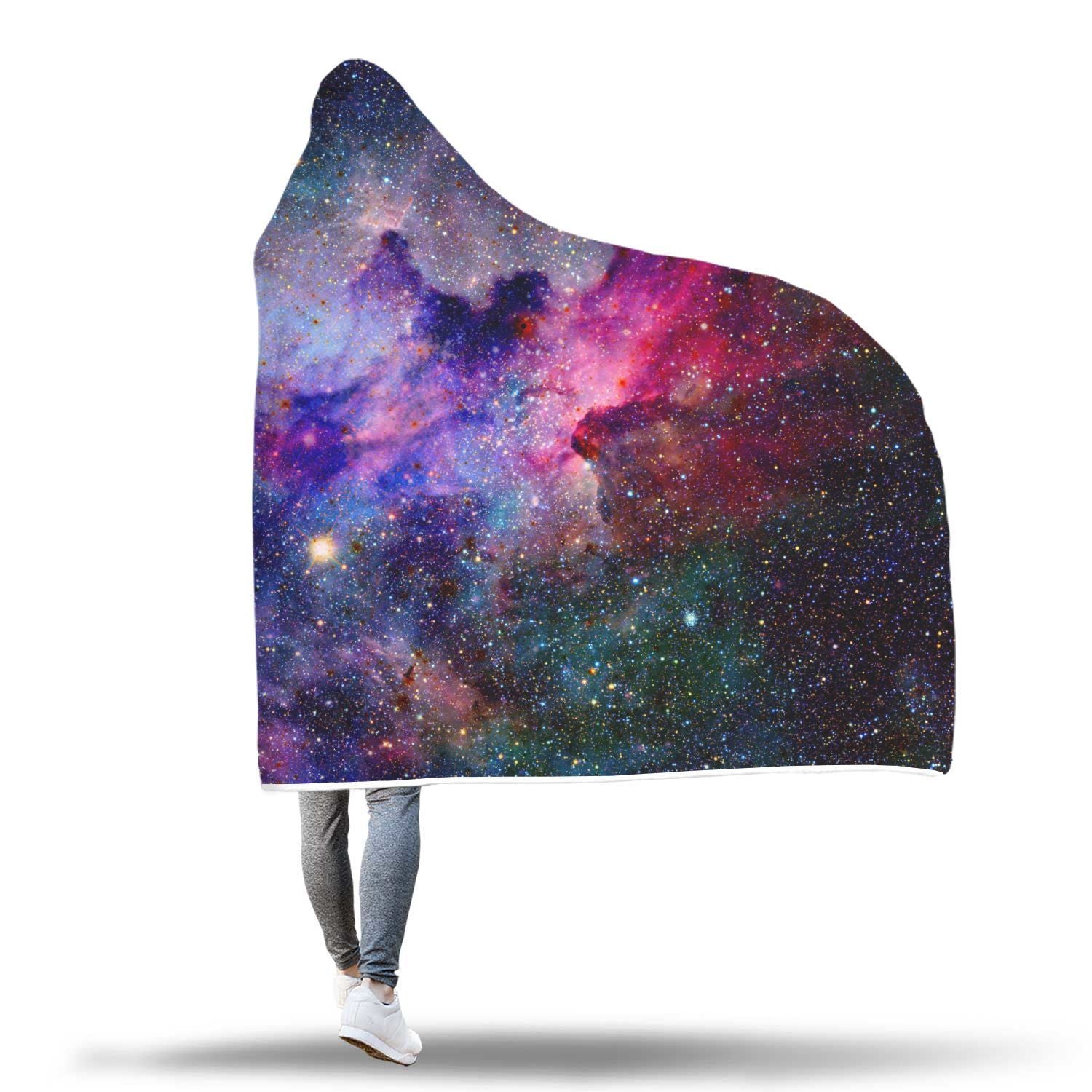 Space Milky Way Galaxy Print Hooded Blanket-grizzshop