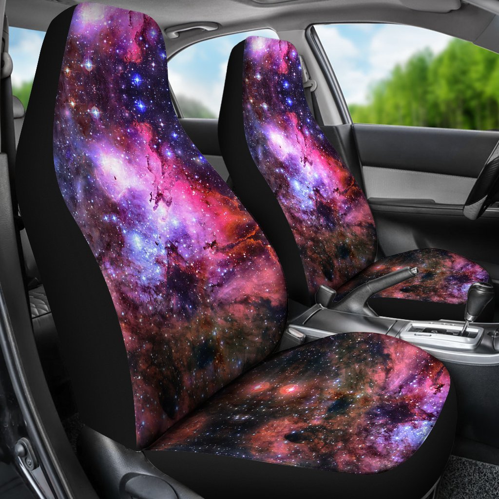 Space Galaxy Purple Stardust Print Universal Fit Car Seat Cover-grizzshop