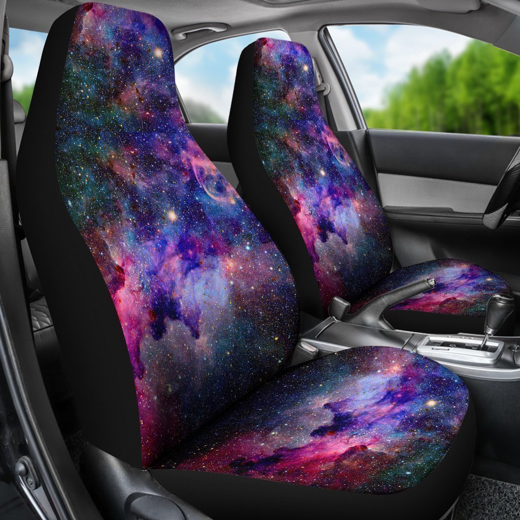 Space Galaxy Purple Stardust Print Universal Fit Car Seat Cover-grizzshop