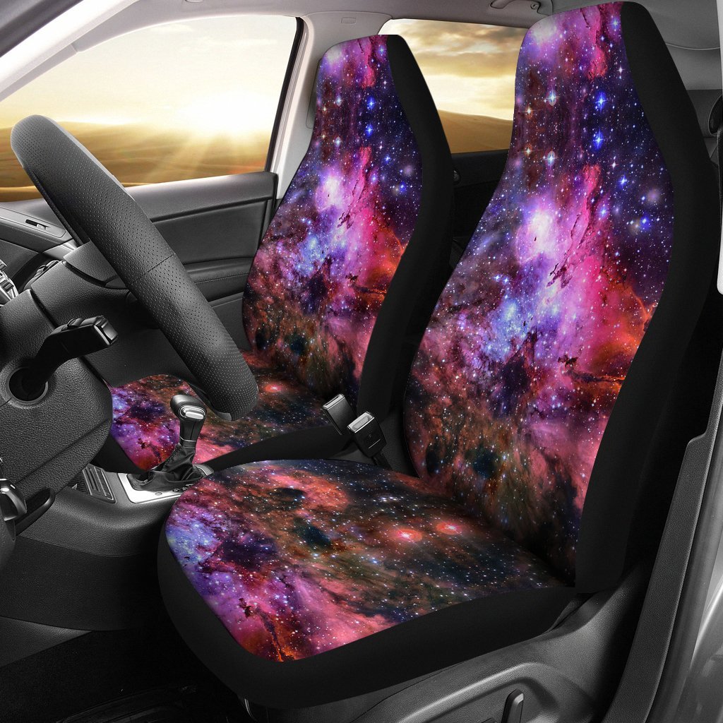Space Galaxy Purple Stardust Print Universal Fit Car Seat Cover-grizzshop