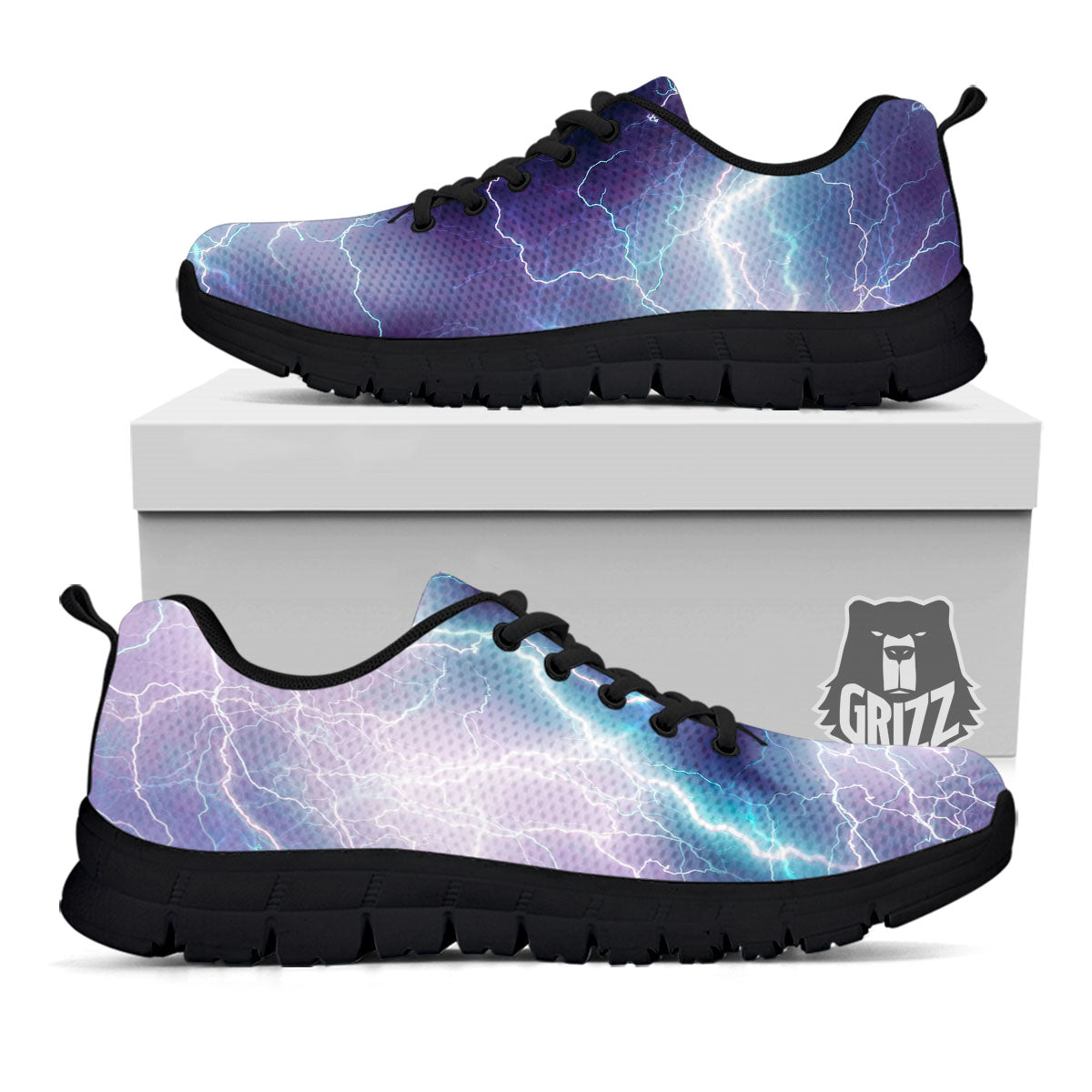 Spark Lightning Print Black Sneaker-grizzshop