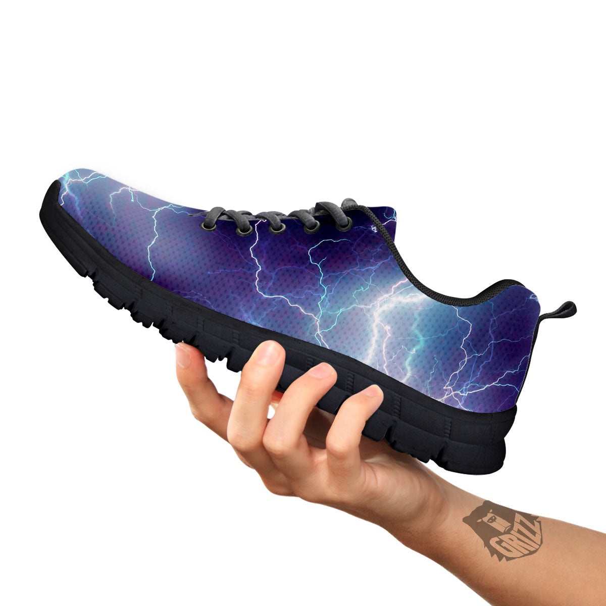 Spark Lightning Print Black Sneaker-grizzshop