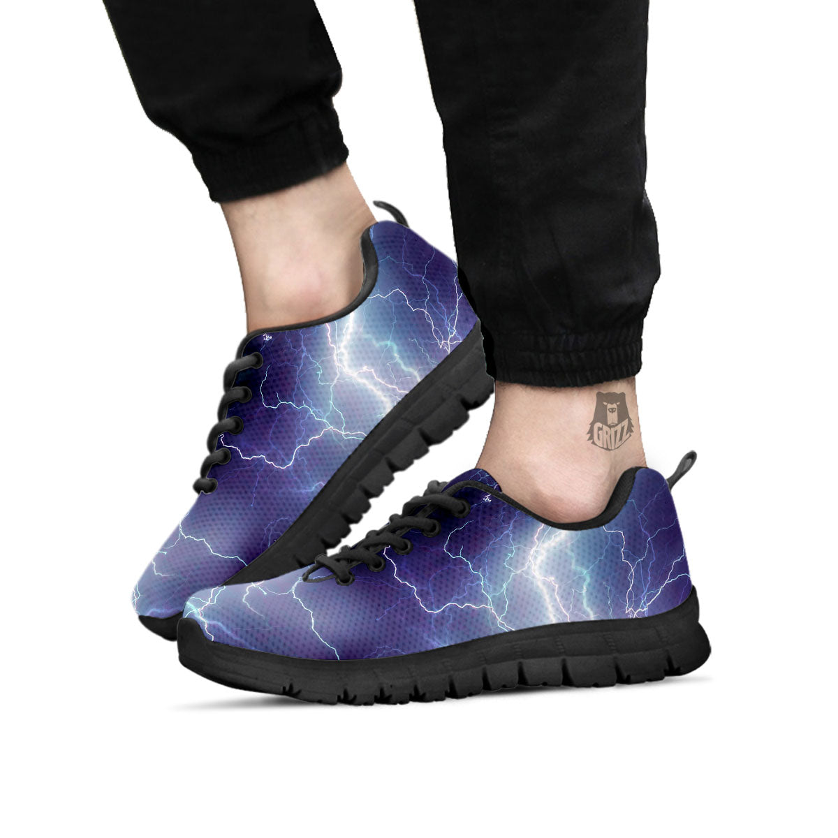 Spark Lightning Print Black Sneaker-grizzshop