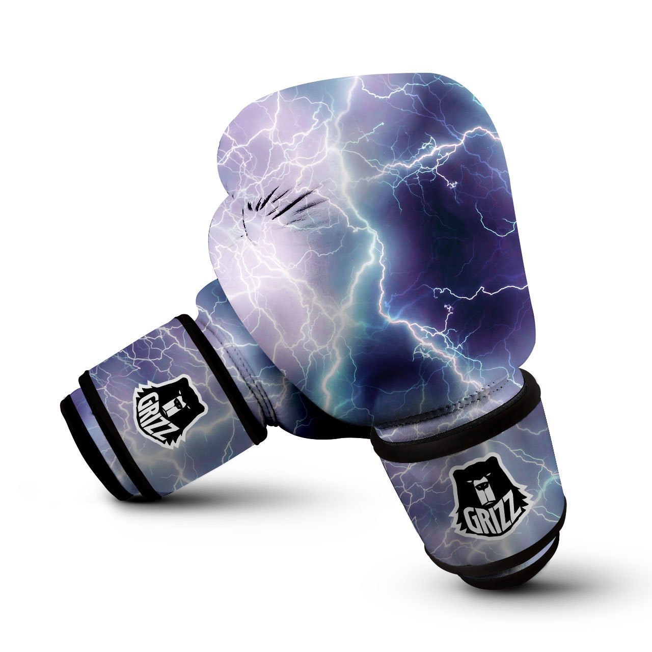 Spark Lightning Print Boxing Gloves-grizzshop