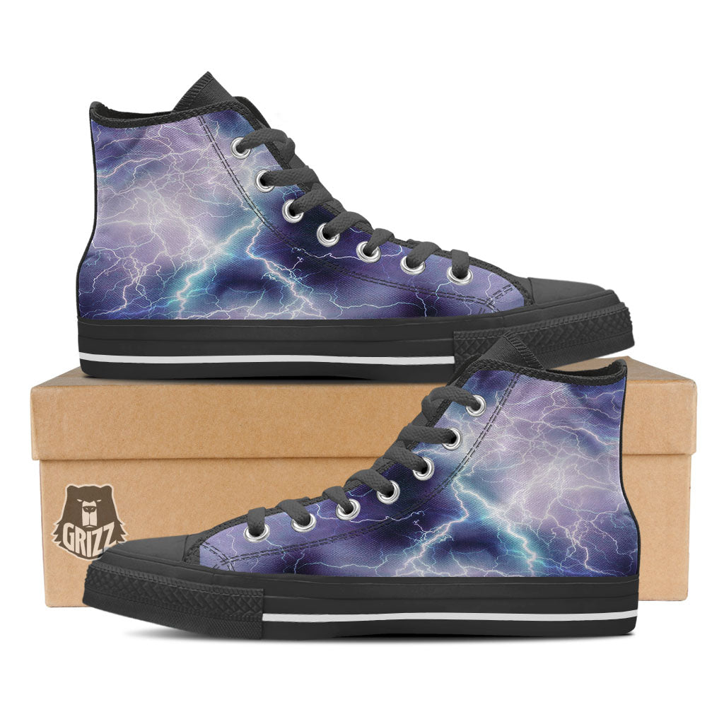Spark Lightning Print High Top Shoes-grizzshop