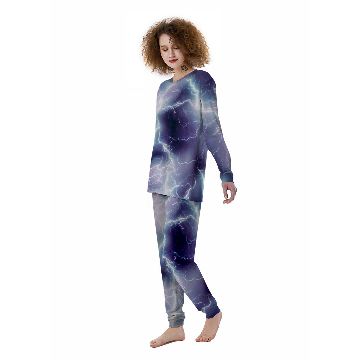 Spark Lightning Print Women's Pajamas-grizzshop