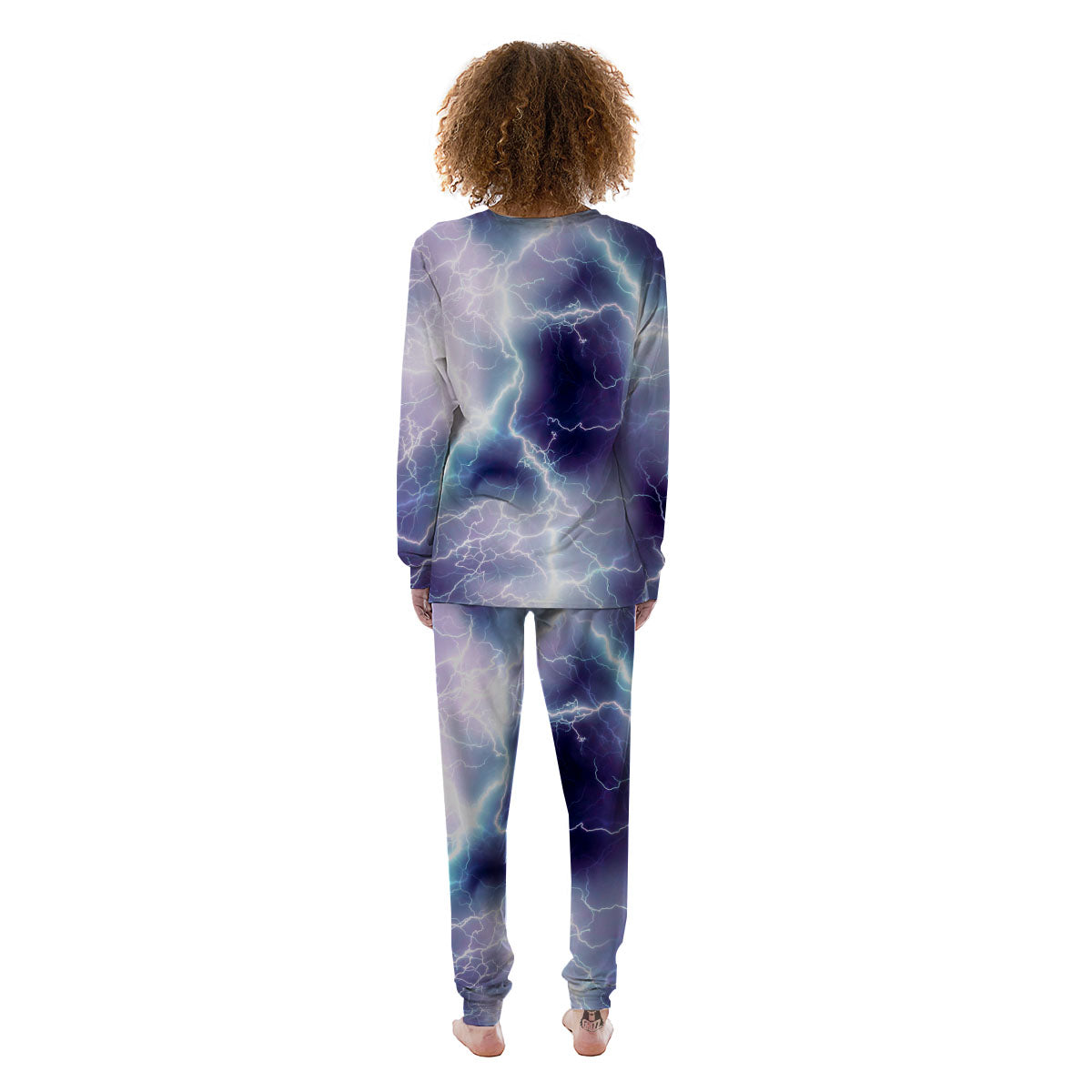 Spark Lightning Print Women's Pajamas-grizzshop