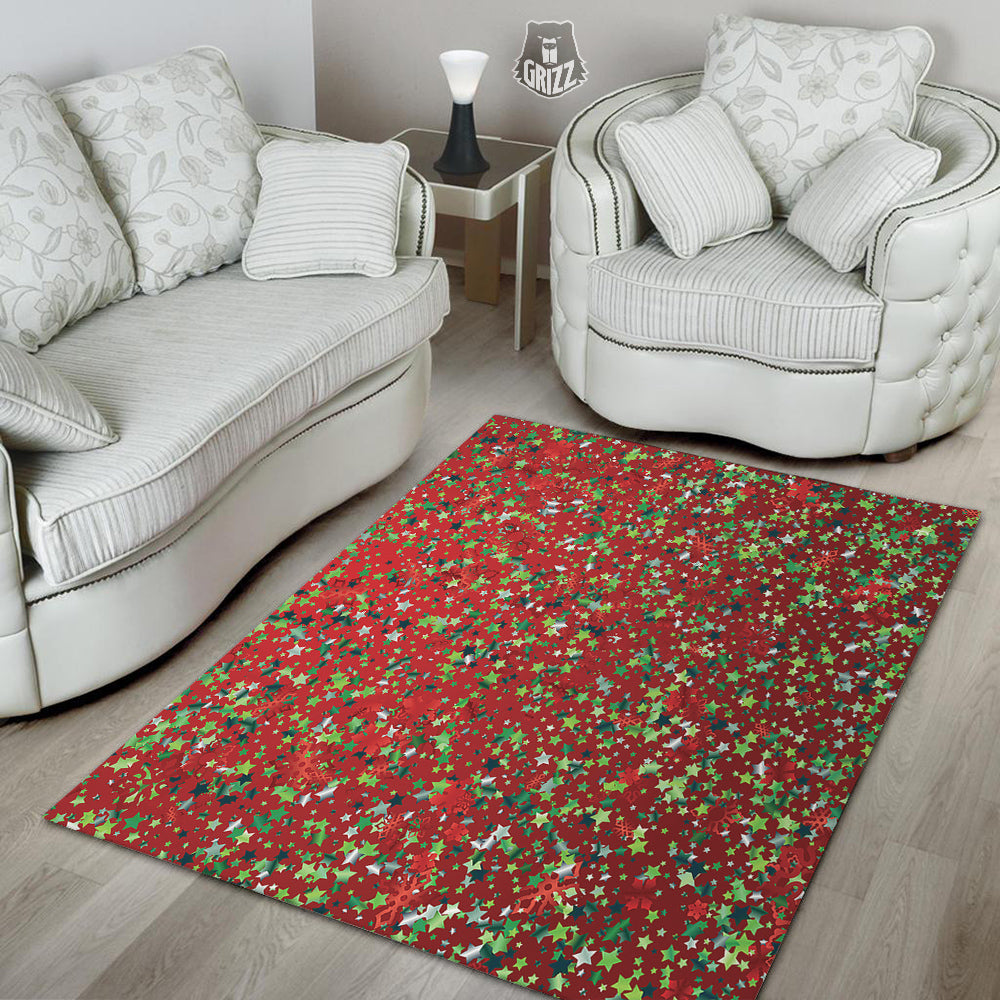 Sparkle Christmas Print Floor Mat-grizzshop