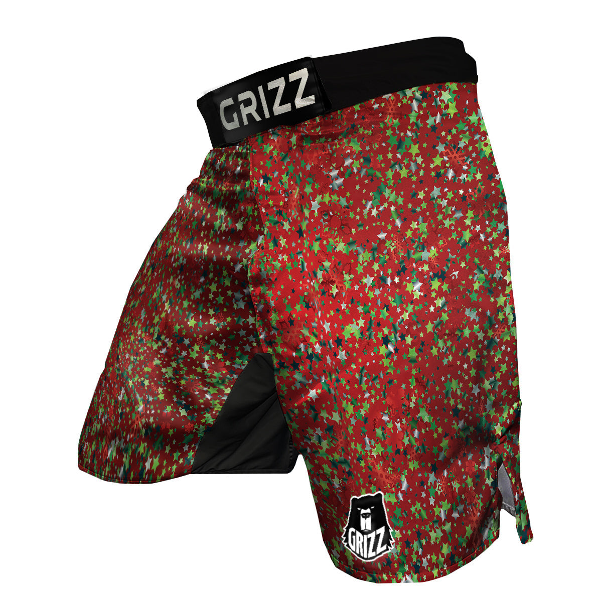 Sparkle Christmas Print MMA Shorts-grizzshop