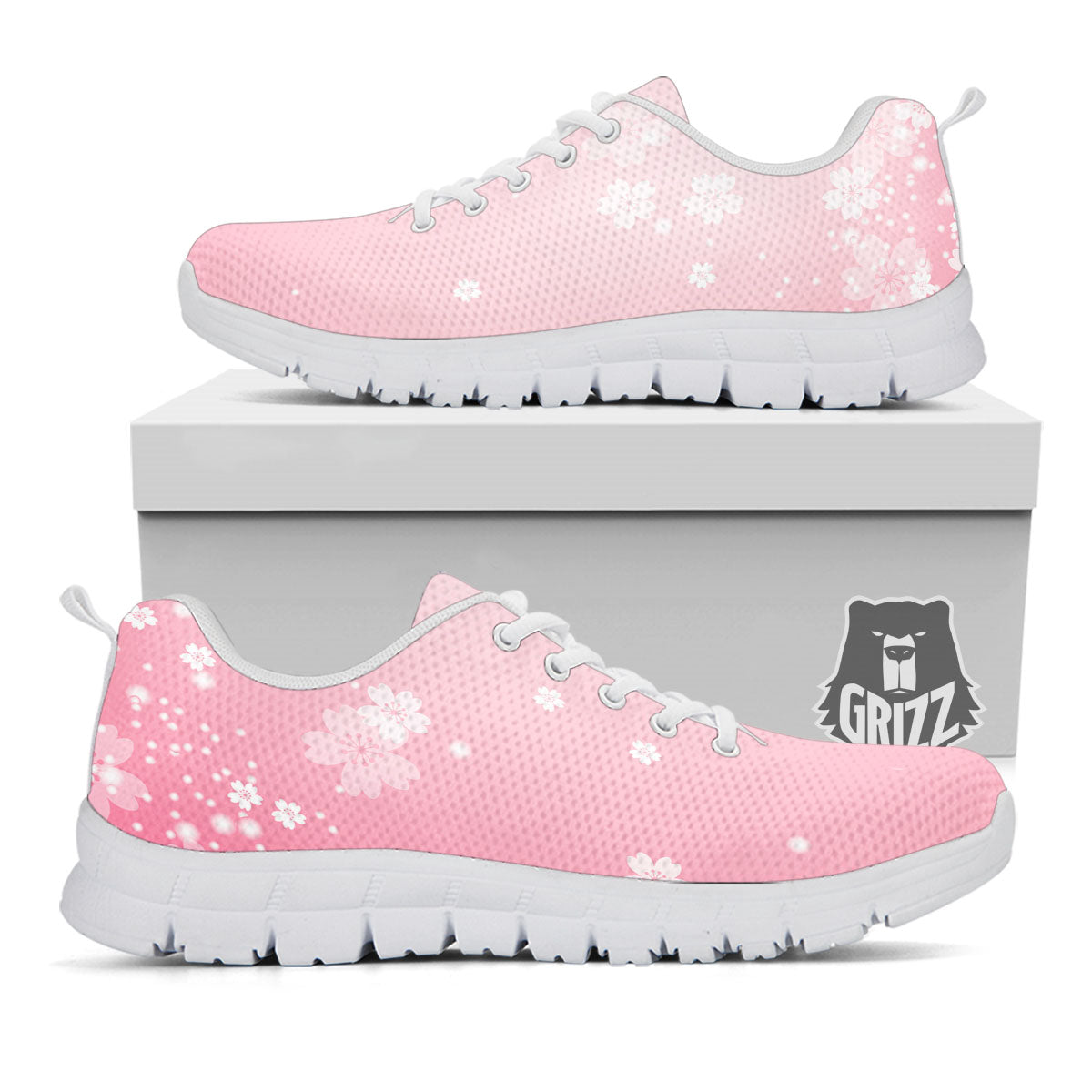 Sparkle Floral Print White Sneaker-grizzshop