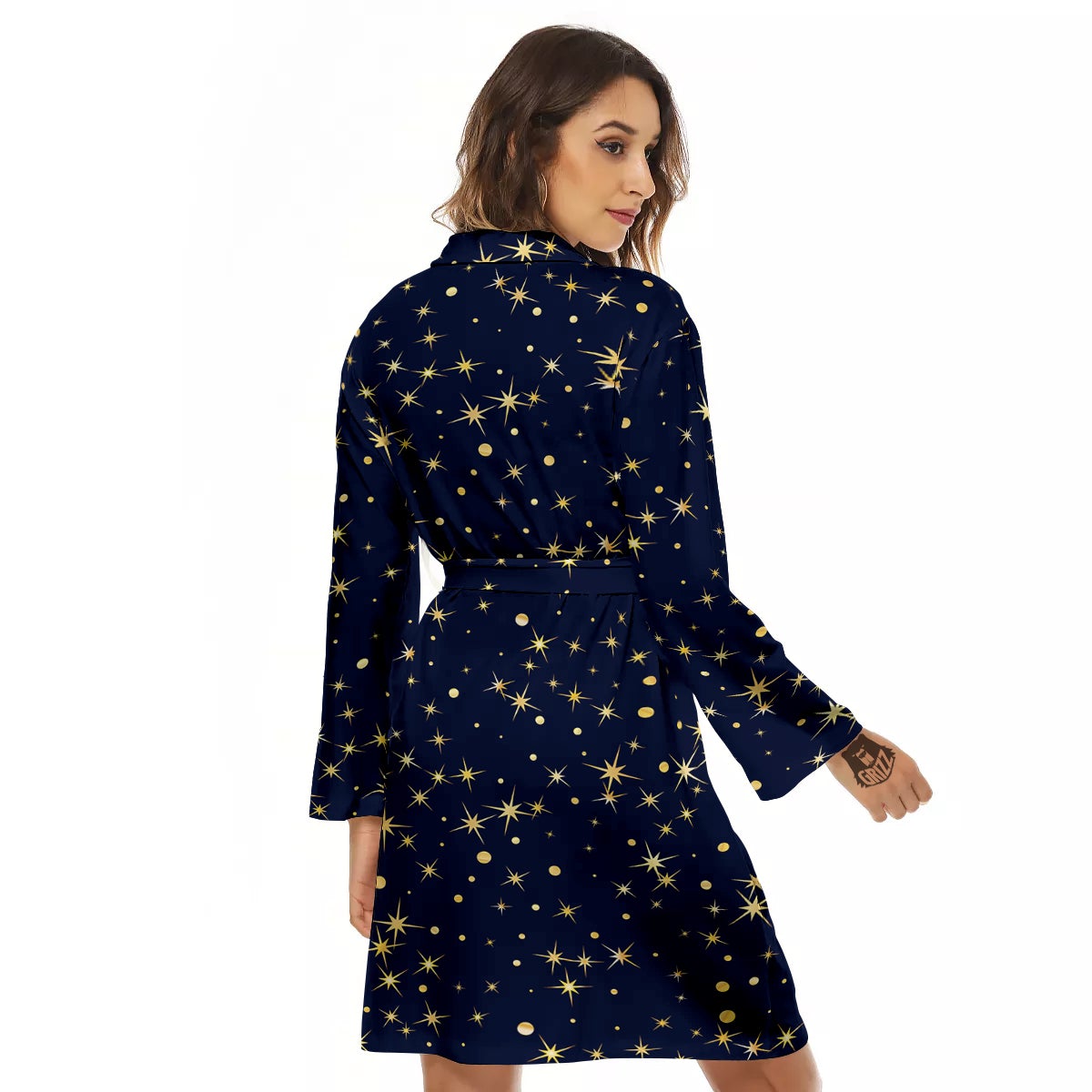 Sparkle Shiny Print Pattern Women's Robe-grizzshop