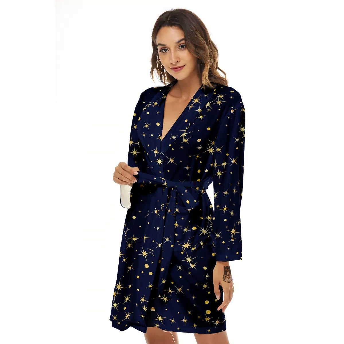 Sparkle Shiny Print Pattern Women's Robe-grizzshop