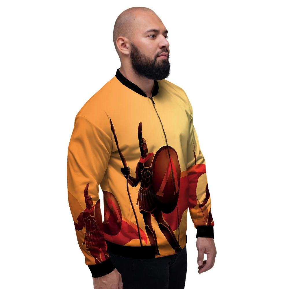 Spartan Ancient Print Men's Bomber Jacket-grizzshop
