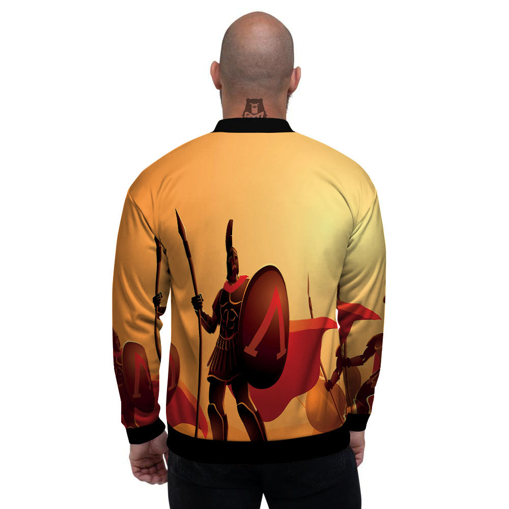 Spartan Ancient Print Men's Bomber Jacket-grizzshop