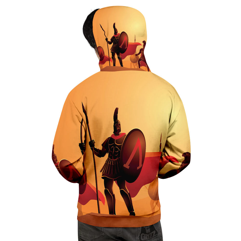 Spartan Ancient Print Men's Hoodie-grizzshop