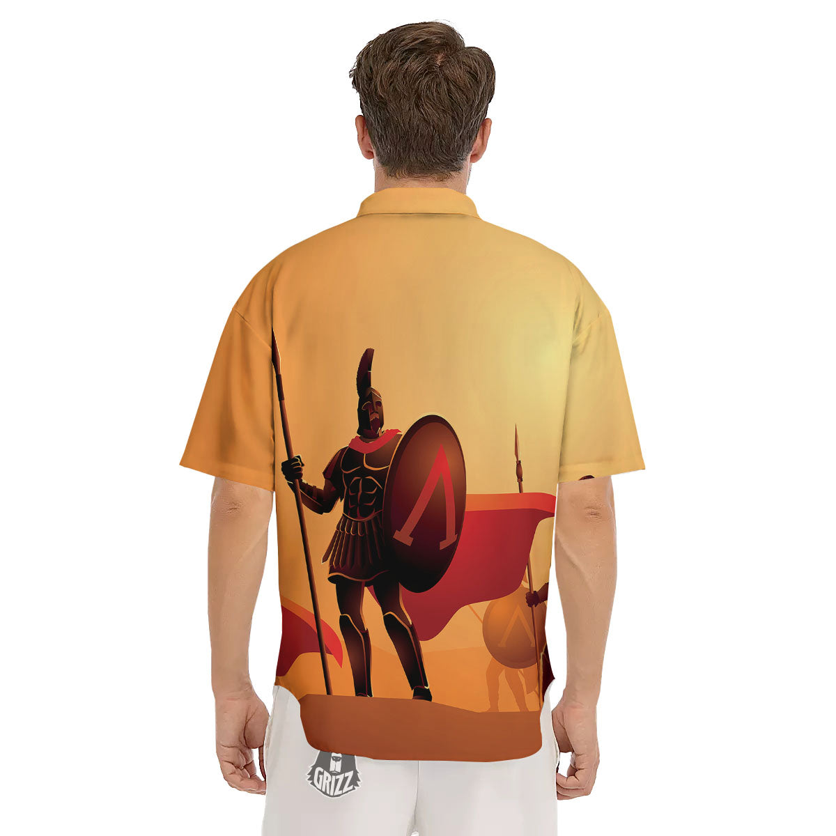 Spartan Ancient Print Men's Short Sleeve Shirts-grizzshop